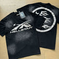 Men's Casual 100% Cotton Knitted Short-Sleeved T-Shirt Vintage Hell Star 1.1 Printed Loose Hell Star Tee Shirts